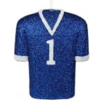 Blue White Football Jersey Ornament