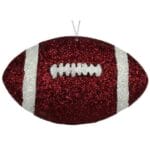 Maroon White Football Ornament