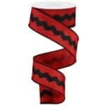 1.5”x10yds Red Black Ric Rac Ribbon