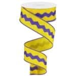 1.5”x10yds Yellow Purple Ric Rac Ribbon