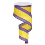 2.5”x10yds Purple Yellow Stripe Ribbon