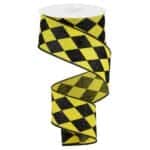 2" Yellow Black Harlequin Ribbon -
10 yards