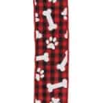 1.5”x10yds Red Black Check Dog Ribbon