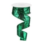 1.5”x10yds Glitter Green Metallic Ribbon