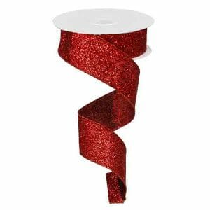 1.5" Red Metallic Ribbon - 10 yards