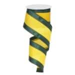 2.5”x10yds Yellow Green Stripe Ribbon