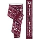 2.5”x10yds Mississippi Football Field Ribbon