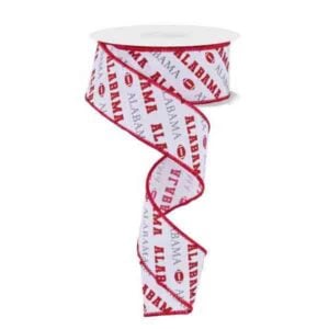 1.5" Alabama Diagonal Text Ribbon -
  10 yards