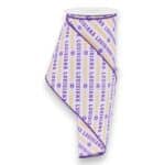 4" Louisiana Diagonal Text Ribbon - 10 yards
