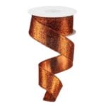 1.5" Orange Metallic Ribbon - 10
yards