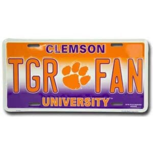 Clemson Tigers Fan License Plate