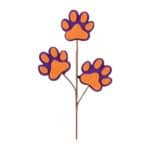 Orange Purple Paw Print Spray