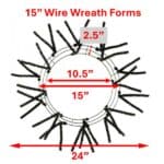 15" Wire Wreath Frame Measurements