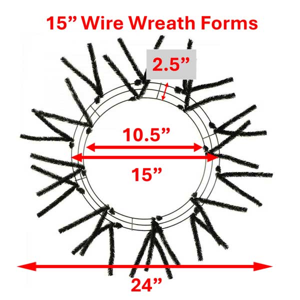 15-24" Blue Wire Wreath Frame