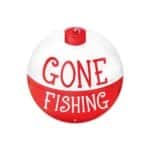 8" Gone Fishing Metal Sign