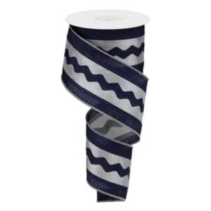 2.5" Navy Grey Ric Rac Ribbon - 10
yards