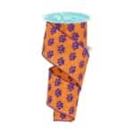 2.5" Orange Purple Paw Print Ribbon
- 10 yards