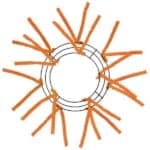 10-20" Orange Wire Wreath Frame