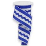 2.5" Blue White Ric Rac Ribbon - 10 yards
