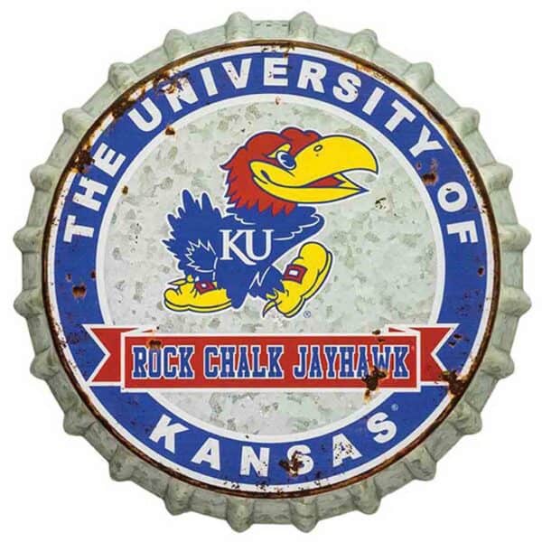 Kansas Jayhawks Bottle Cap Sign