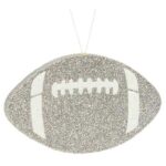 Silver White Flat Football Ornament