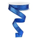 7/8" Blue Metallic Ribbon
