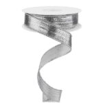 7/8" Silver Metallic Ribbon