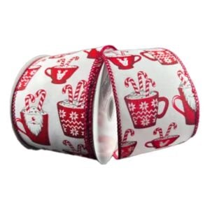 2.5" Red Hot Cocoa Ribbon - 10 yards