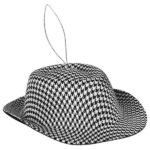 Houndstooth Hat Ornament - Large