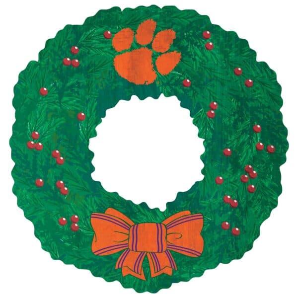 Clemson Christmas Wreath