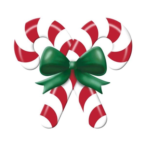 Metal Embossed Candy Cane Sign