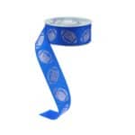 1.5 Blue Silver Football Ribbon RJ40786W