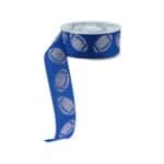 1.5 Navy Silver Football Ribbon RJ407863