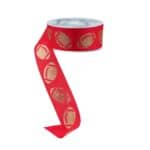 1.5 Red Gold Football Ribbon RJ407736