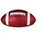 Half Glitter White & Crimson Football