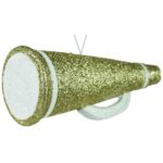 Gold and White Megaphone Ornament MS1226AW