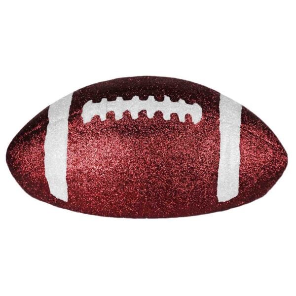 Half Glitter White Maroon Football