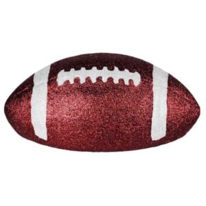 Half Glitter White Maroon Football