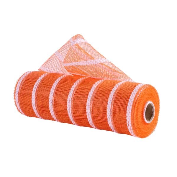 Orange White Deco Mesh RE8903JJ