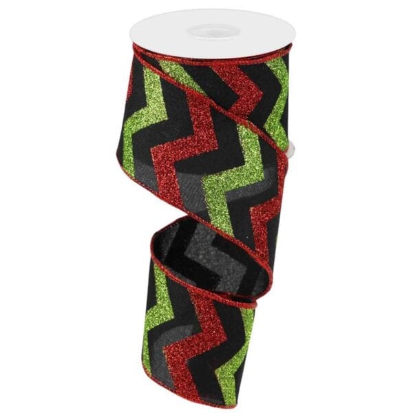 Red Green Chevron Ribbon RGC123602