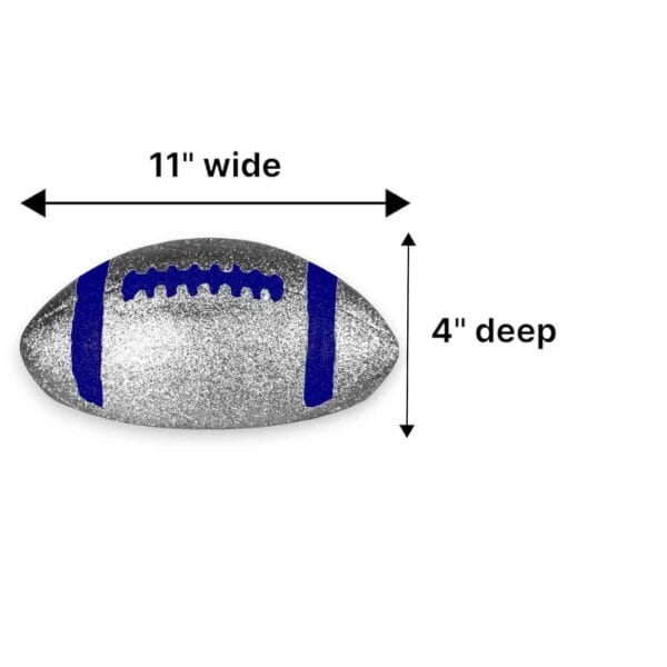 Half Blue Silver Football