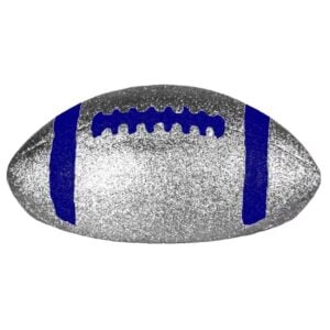Half Blue Silver Football - 11 inches