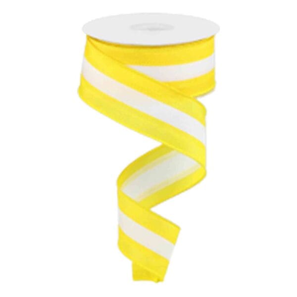 Yellow and White Stripe Ribbon RN527129