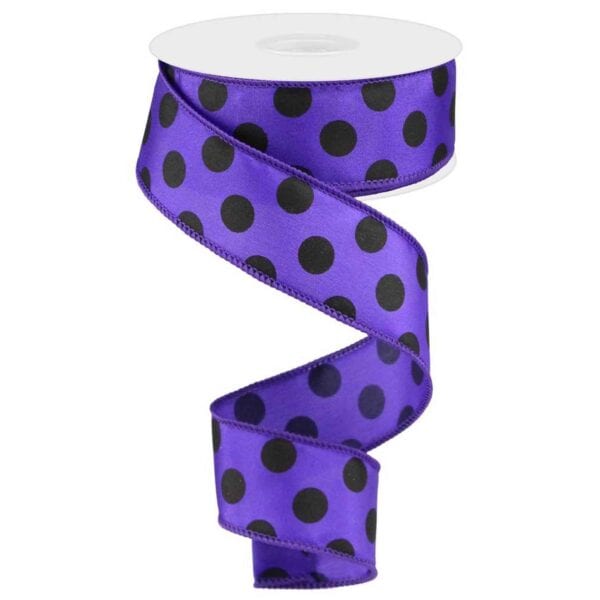 Purple & Black Polka Dot Ribbon