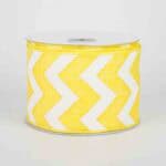 2.5" Yellow and White Chevron Ribbon
- 10 yards