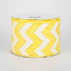 2.5" Yellow and White Chevron Ribbon
- 10 yards