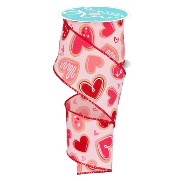 2.5" Valentine Pink Cookies Ribbon -
  10 yards