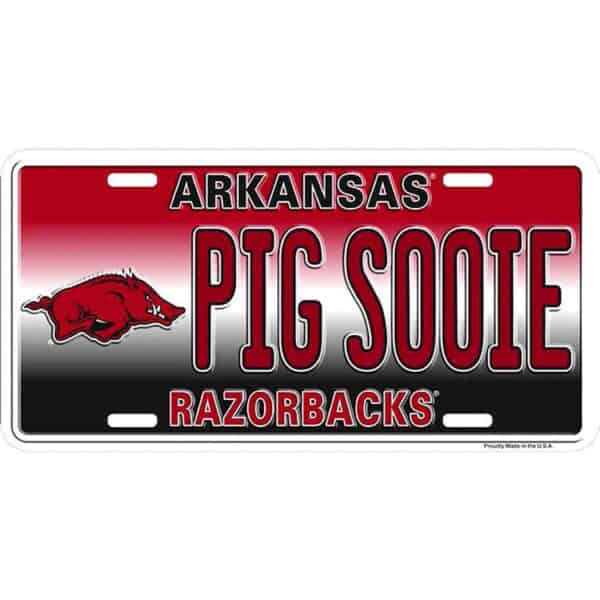 Arkansas Razorback Sooie License Plate