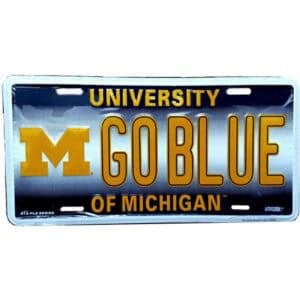 Go Blue Michigan License Plate