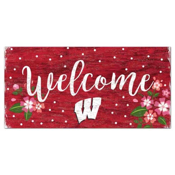 Wisconsin Badgers Flowers Sign